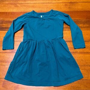 Primary Teal Long-Sleeve Cotton Dress Size 4-5